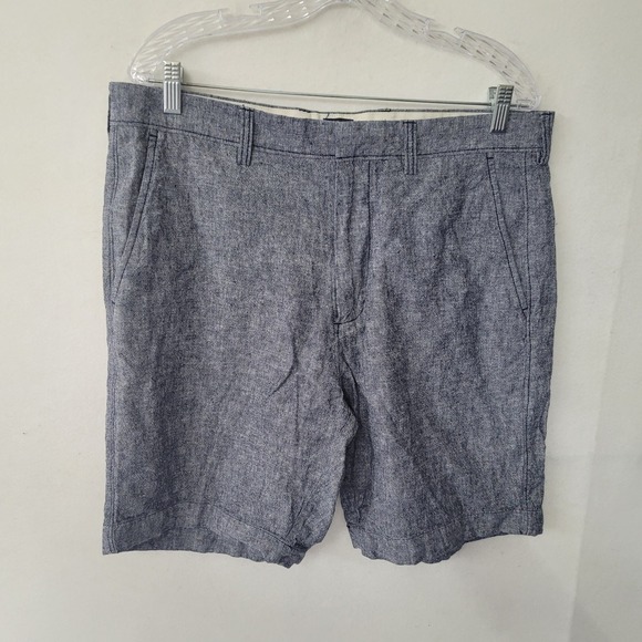 J.Crew Mens Size 36 Blue Linen Cotton Blend 9" Inseam Shorts Casual Preppy - Picture 1 of 11